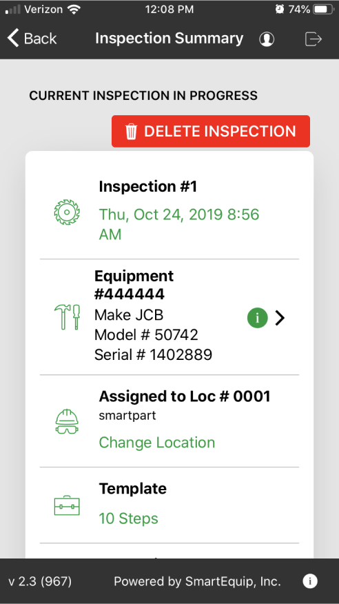 Before Inspection Summary