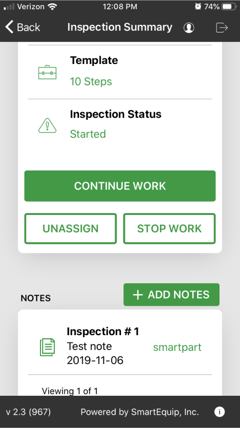 Before Inspection Summary Scroll 1