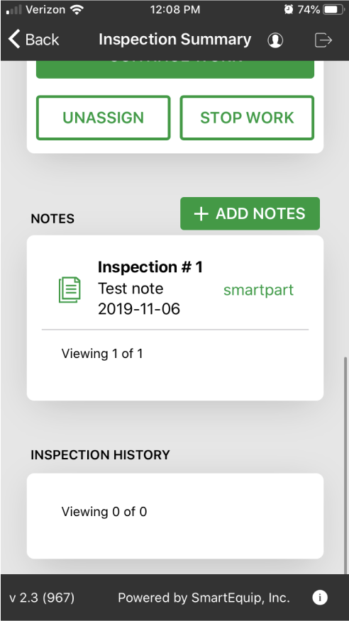 Before Inspection Summary Scroll 2