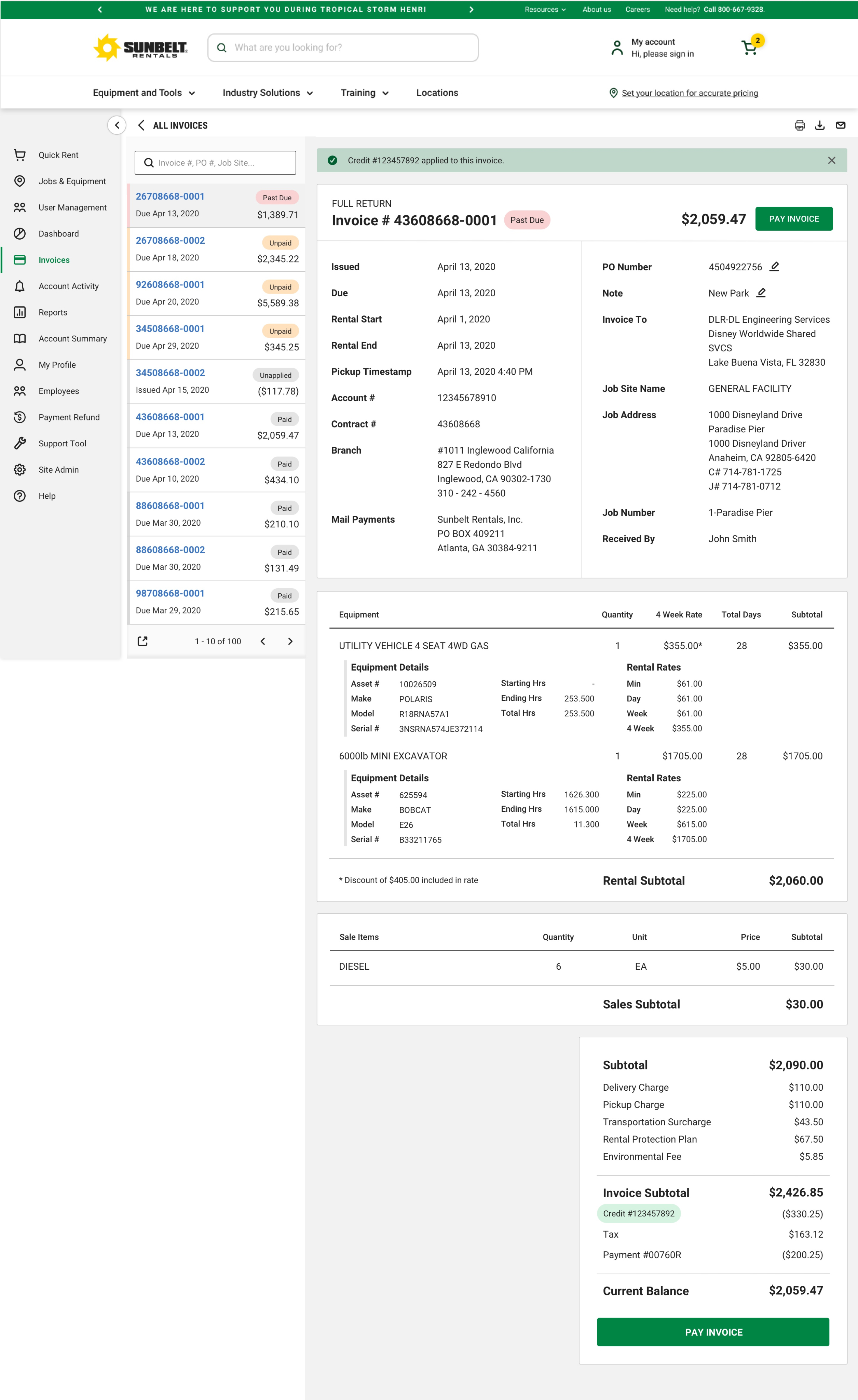 Invoice Detail Design